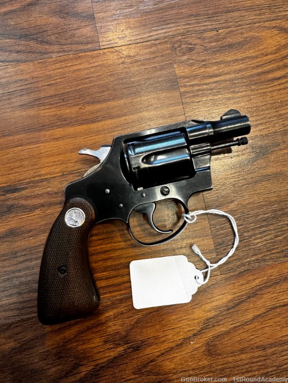 Penny Auction Colt Cobra .38 Special 6 Round 2" Revolver Blued Wood Grips-img-1