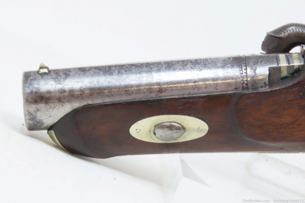 ENGRAVED Antique ADAM FREDERICK LINS .48 Percussion DERINGER Style Pistol  -img-17