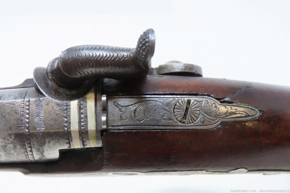 ENGRAVED Antique ADAM FREDERICK LINS .48 Percussion DERINGER Style Pistol  -img-8