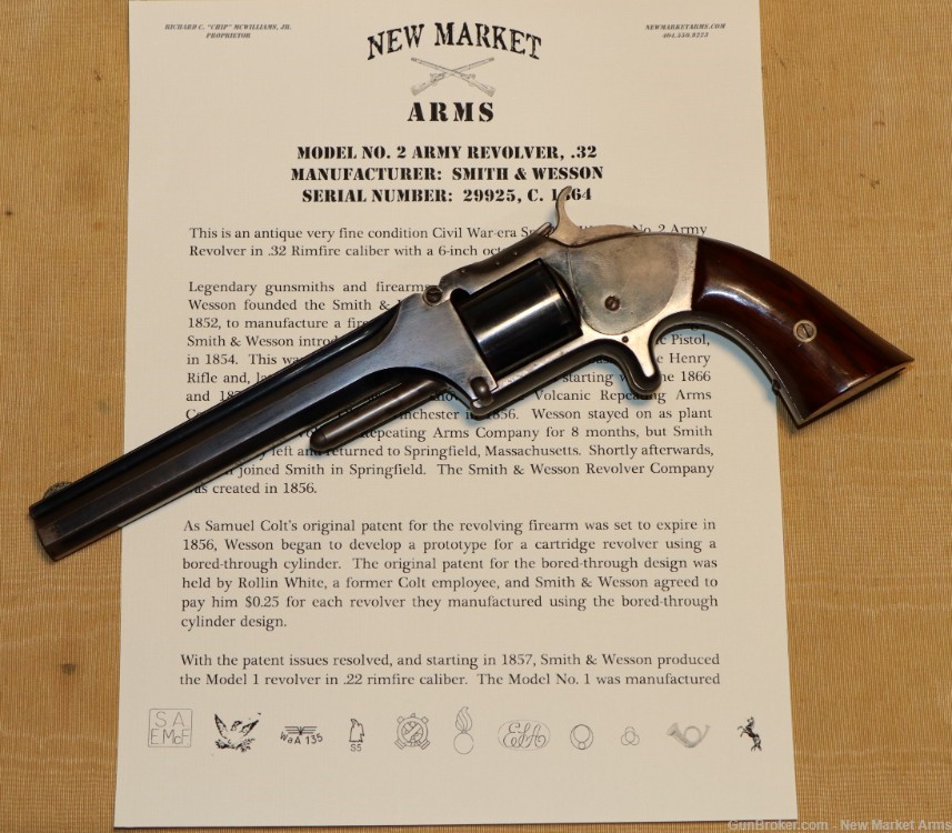 Fine Civil War Smith & Wesson No. 2 Army Revolver c. 1864-img-59