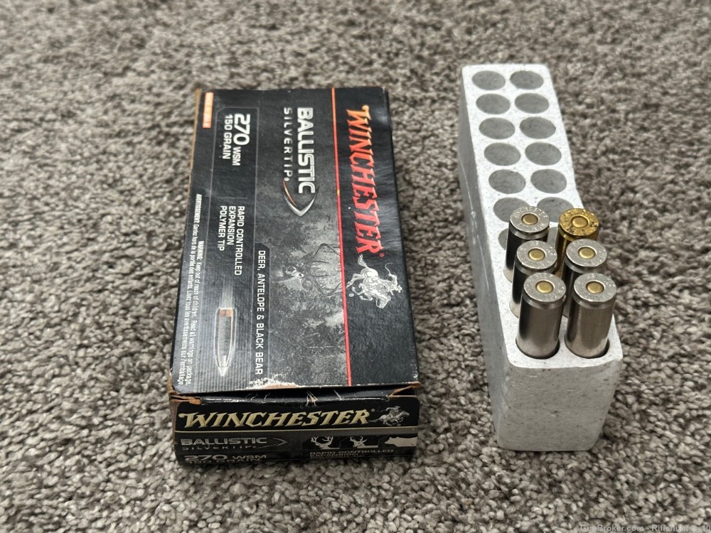 Winchester ballistic silver tip 270 wsm ammo 25 new rounds 150 grain-img-0