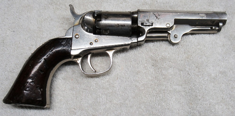 Colt 1849, (1862) Nickel, E Brady,  Very Good Functions Well-img-0