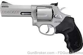 TAURUS 44 TRACKER STAINLESS .44 MAG 4" BARREL 5-ROUNDS ADJUSTABLE SIGHTS -img-0