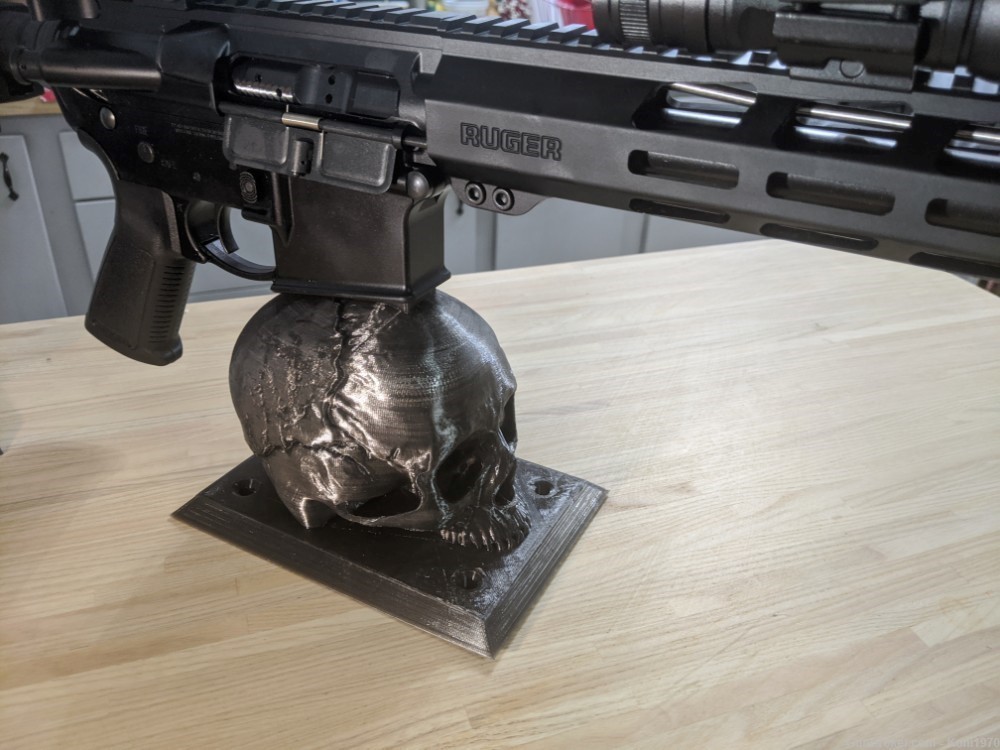 AR-15 Skull Display balanced Bench Rest Vise fits all ArmaLite 15 receivers-img-2