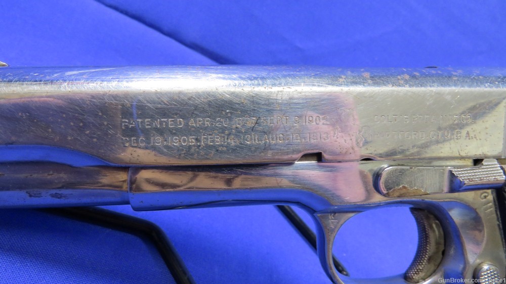 Colt M1911A1 1911 US Army .45ACP Nickel Plated Semi-Auto Pistol - 1943 C&R-img-14