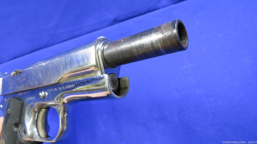 Colt M1911A1 1911 US Army .45ACP Nickel Plated Semi-Auto Pistol - 1943 C&R-img-23
