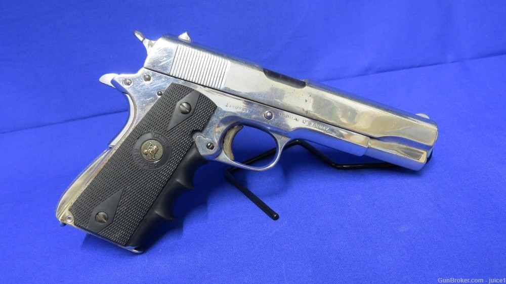 Colt M1911A1 1911 US Army .45ACP Nickel Plated Semi-Auto Pistol - 1943 C&R-img-0