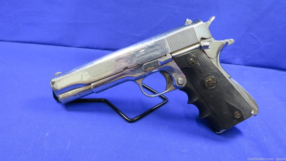 Colt M1911A1 1911 US Army .45ACP Nickel Plated Semi-Auto Pistol - 1943 C&R-img-1