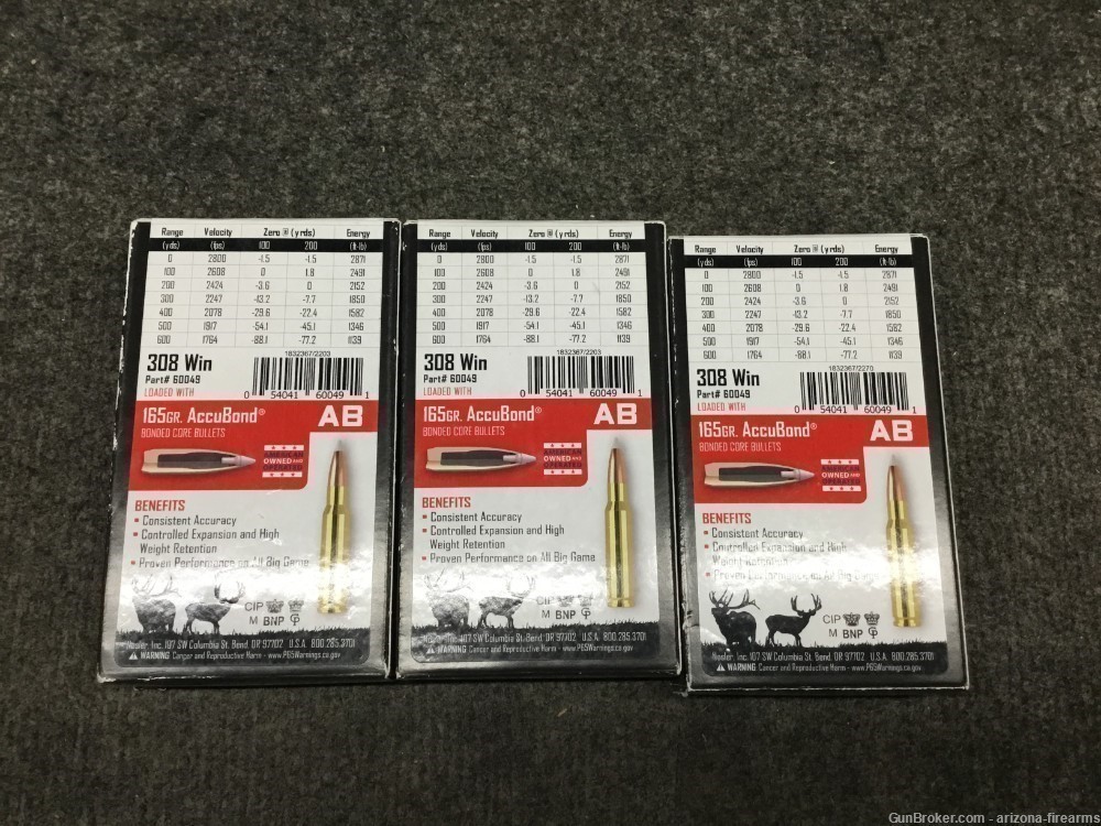 Nosler Trophy Grade .308 Win Three Boxes 60 Rounds 165 GR .308WIN-img-1