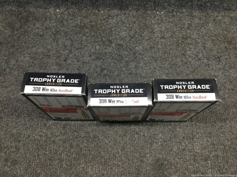 Nosler Trophy Grade .308 Win Three Boxes 60 Rounds 165 GR .308WIN-img-2
