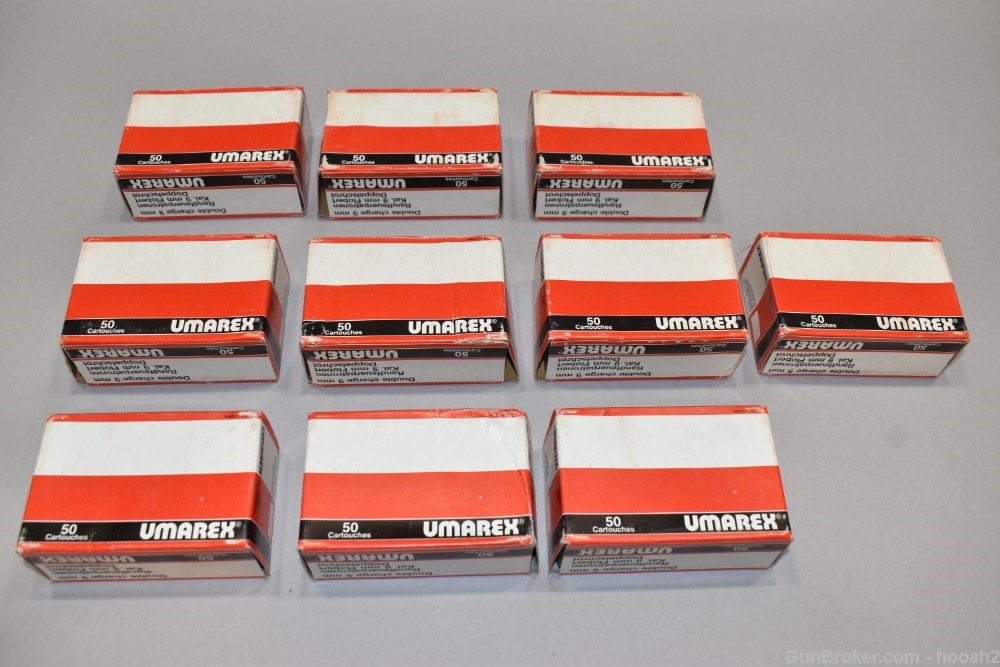 10 Boxes 500 Rds Umarex 9mm Flobert Rimfire Ammunition -img-1