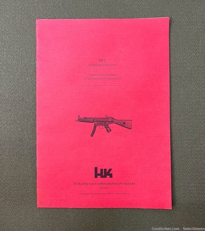 Heckler & Koch MP5 Submachine Gun Spare Parts Maintenance Depot Catalogue-img-0