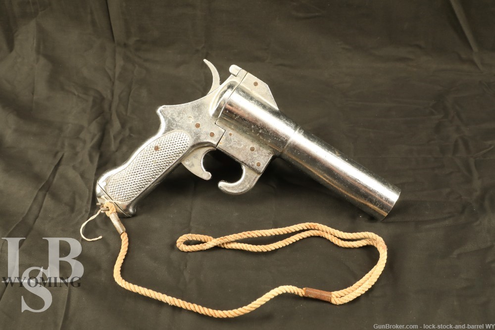 Vintage Signal Pyrotechnic Co. 37mm Flare Signal Pistol w/ Lanyard -img-0