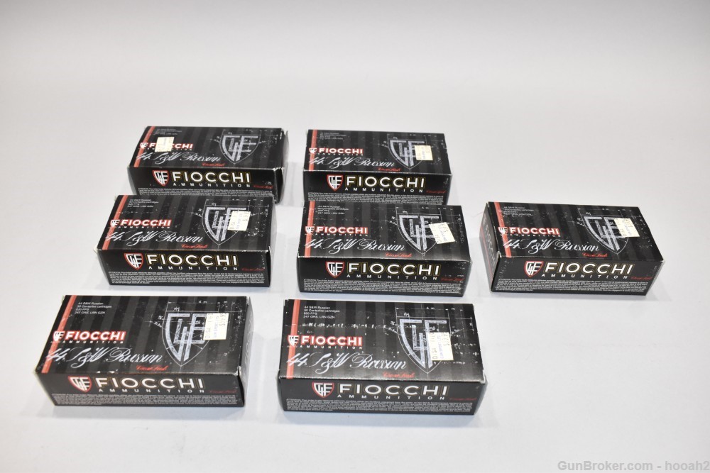 7 Boxes 350 Rds Fiocchi 44 S&W Russian 247 G LRN Ammunition-img-0