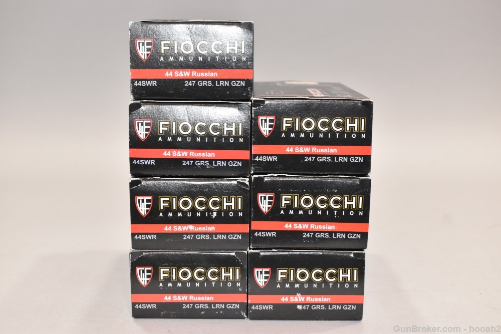 7 Boxes 350 Rds Fiocchi 44 S&W Russian 247 G LRN Ammunition-img-2