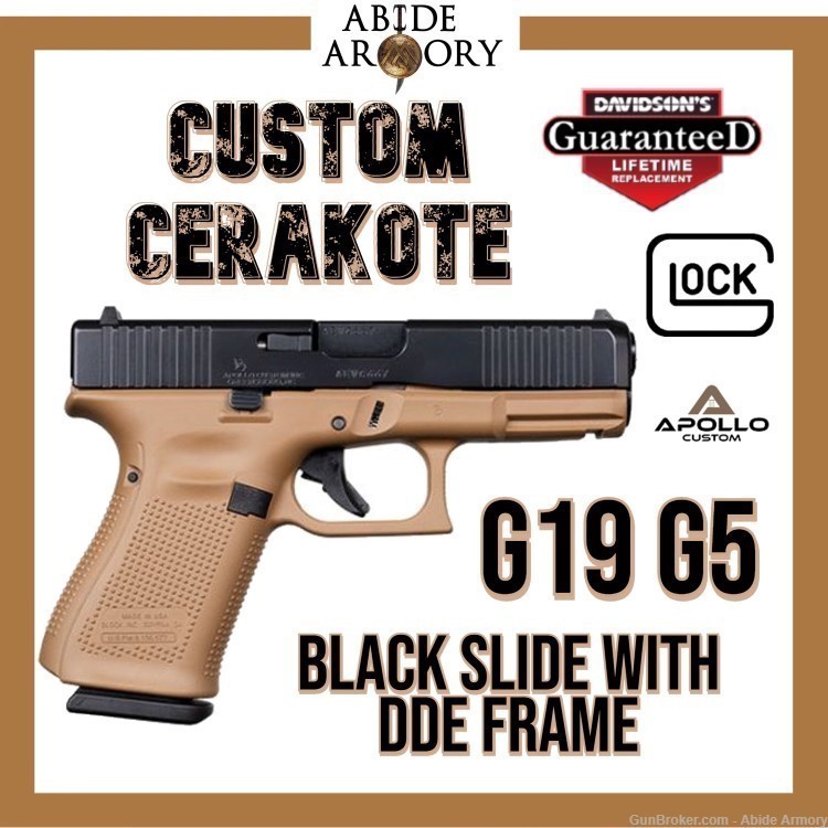 Glock 19 G5 9mm Apollo Custom Davidsons Dark Grey ACG-57021 Penny-img-0
