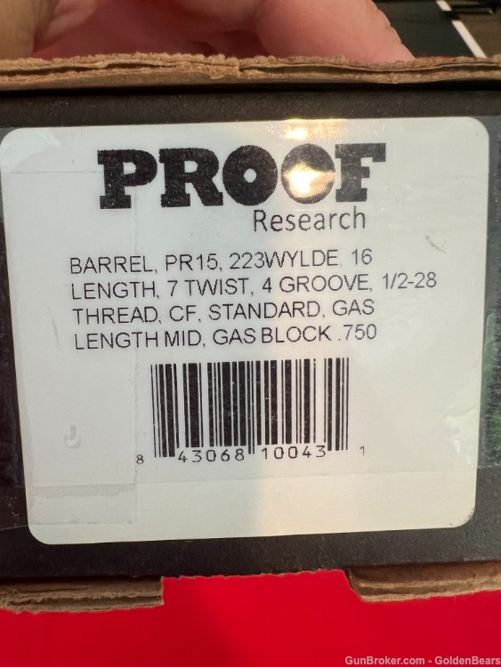 New Proof Carbon Fiber 223 Wylde 16" drop in barrel - mid gas-img-0