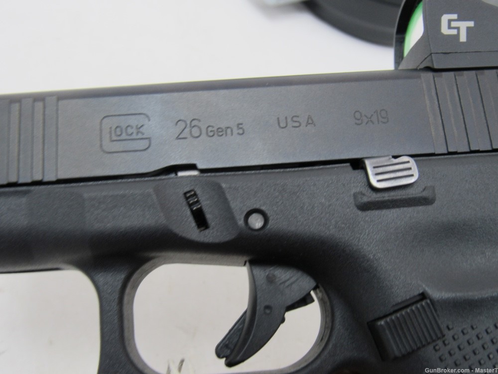  Glock 26 Gen 5 MOS 9mm 3.4"Brl w/CT Micro Red Dot $.01 Start No Reserve-img-2