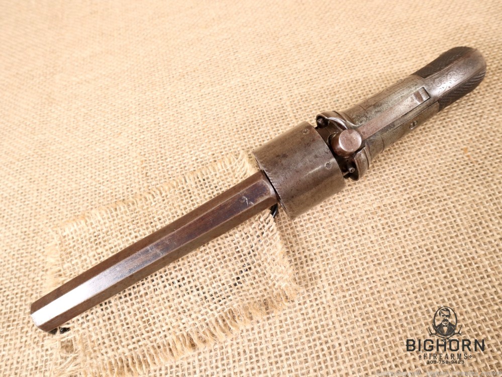1800's Antique British Transitional 6-Shot Revolver 5.5" .36 Cal.-img-23