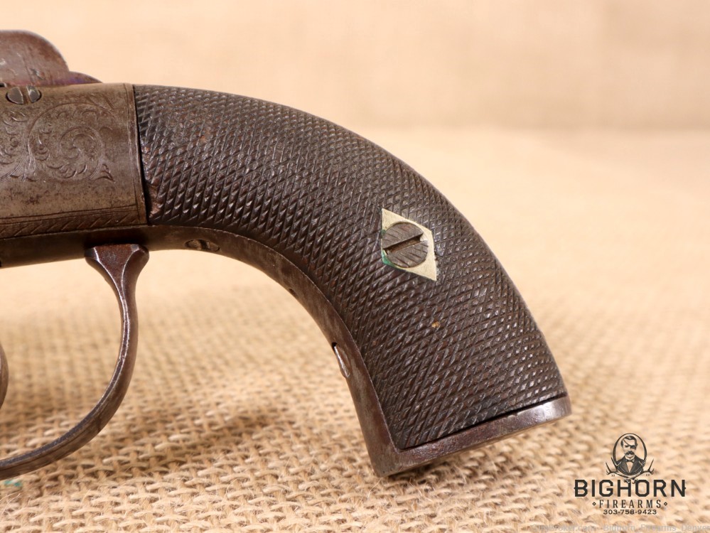 1800's Antique British Transitional 6-Shot Revolver 5.5" .36 Cal.-img-9