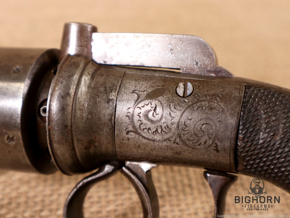 1800's Antique British Transitional 6-Shot Revolver 5.5" .36 Cal.-img-35