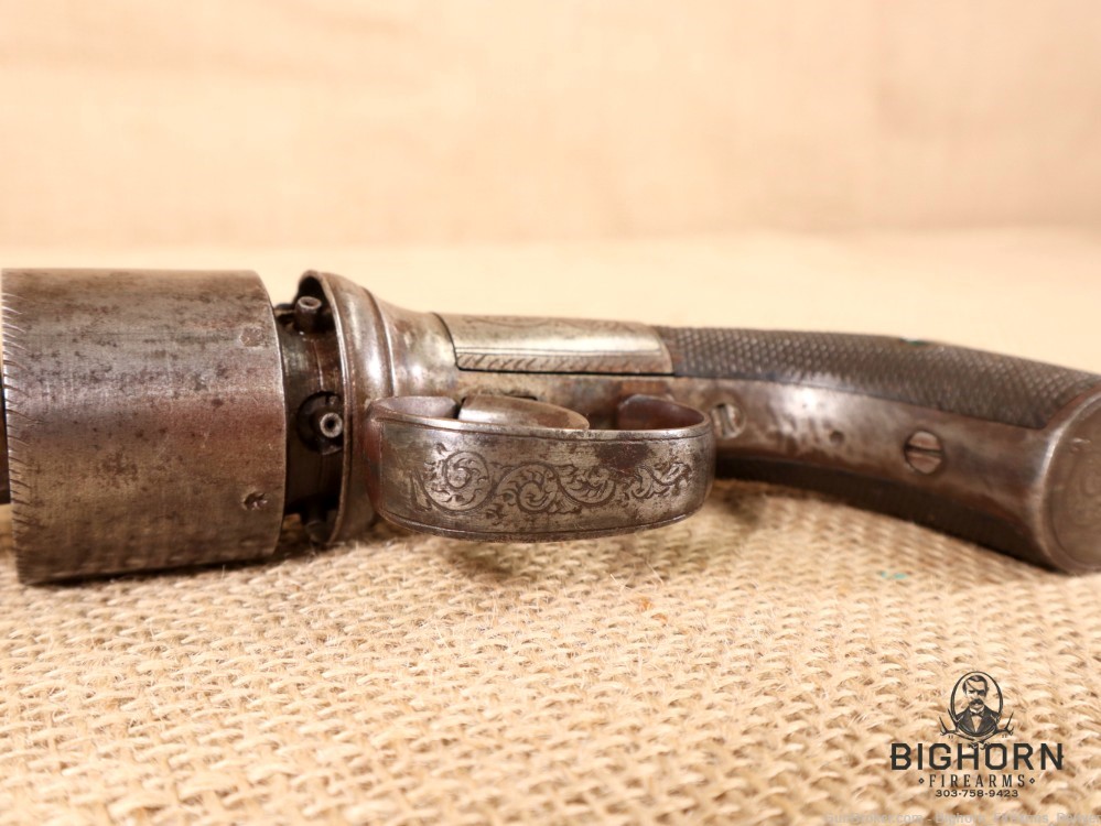 1800's Antique British Transitional 6-Shot Revolver 5.5" .36 Cal.-img-26