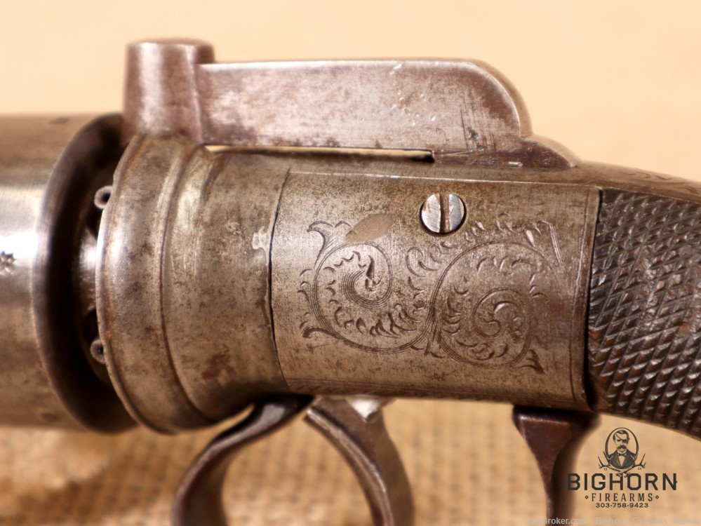 1800's Antique British Transitional 6-Shot Revolver 5.5" .36 Cal.-img-12