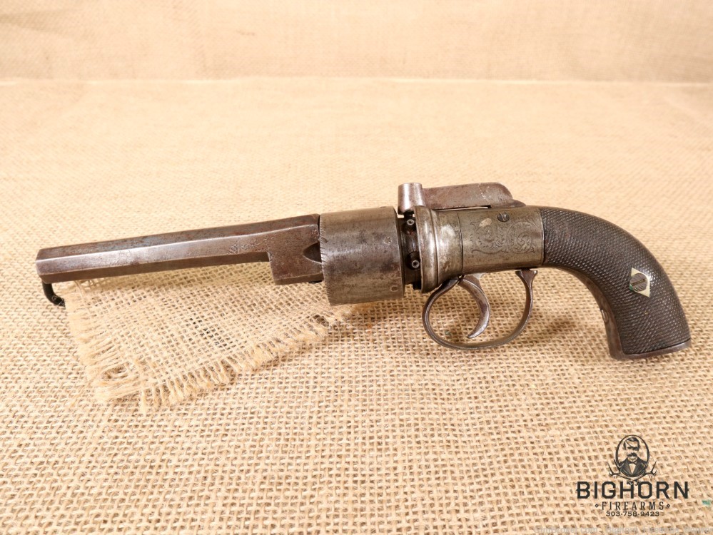 1800's Antique British Transitional 6-Shot Revolver 5.5" .36 Cal.-img-7