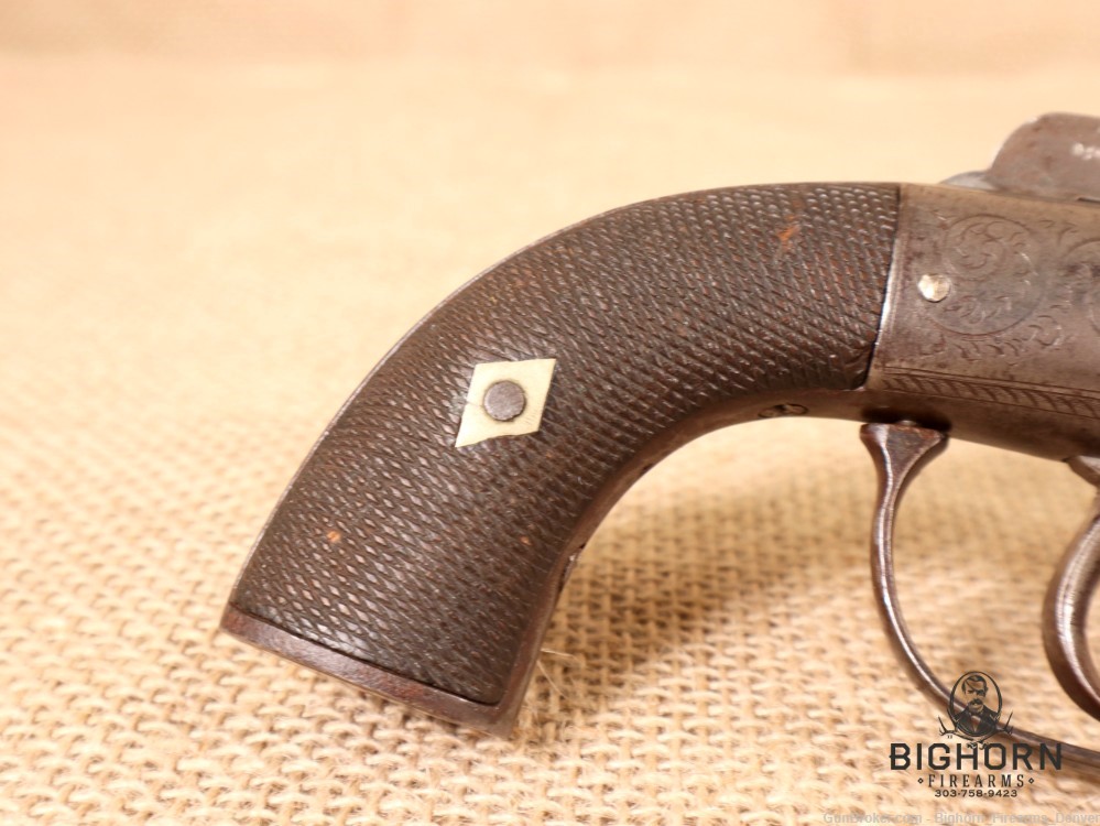 1800's Antique British Transitional 6-Shot Revolver 5.5" .36 Cal.-img-3