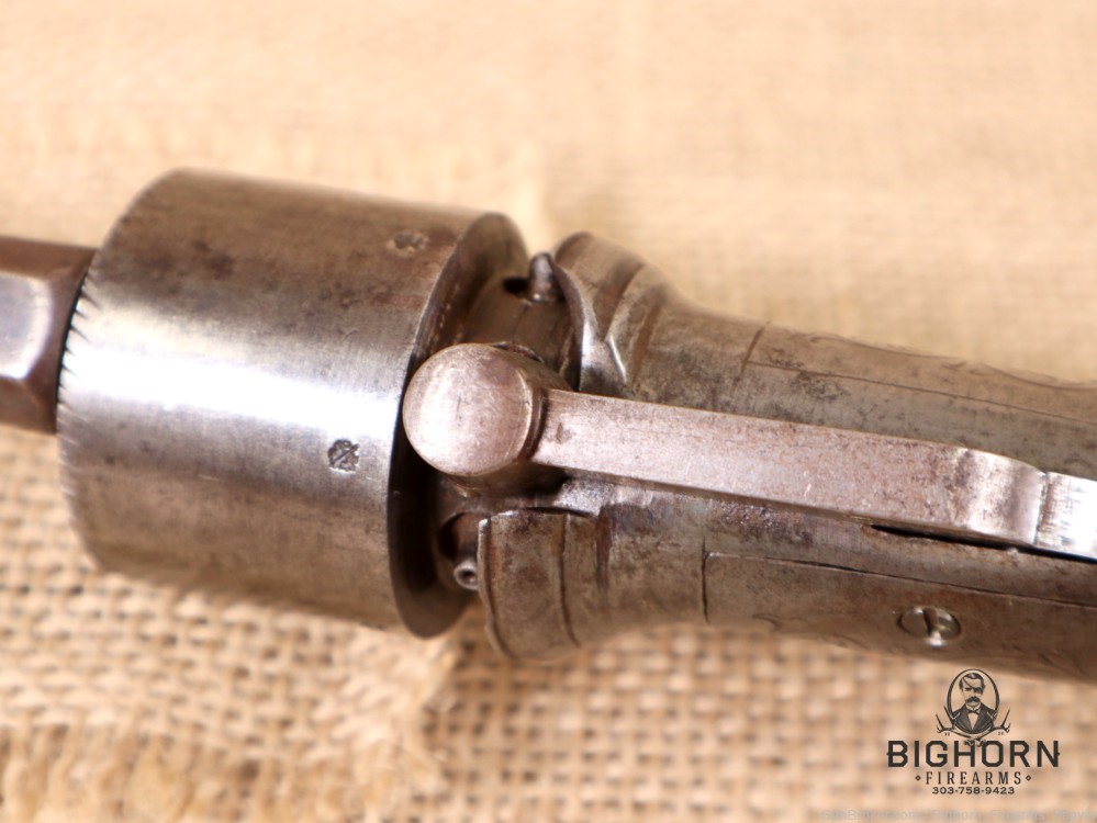 1800's Antique British Transitional 6-Shot Revolver 5.5" .36 Cal.-img-22