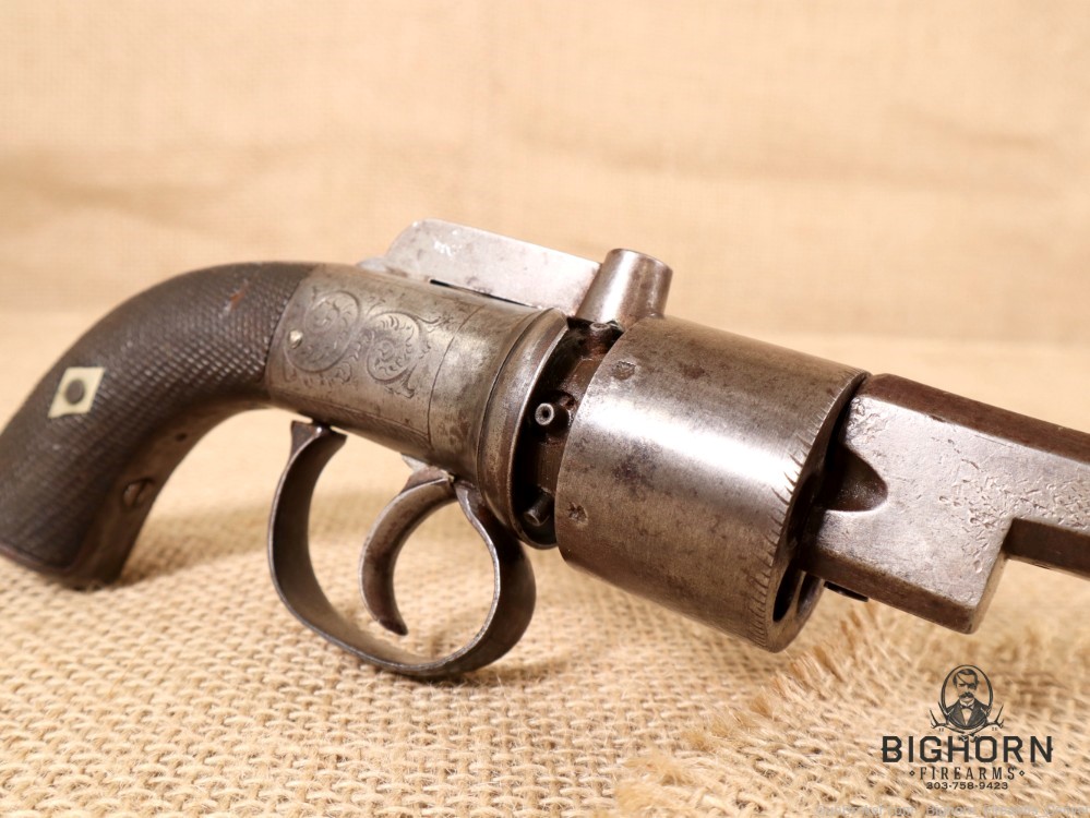 1800's Antique British Transitional 6-Shot Revolver 5.5" .36 Cal.-img-32