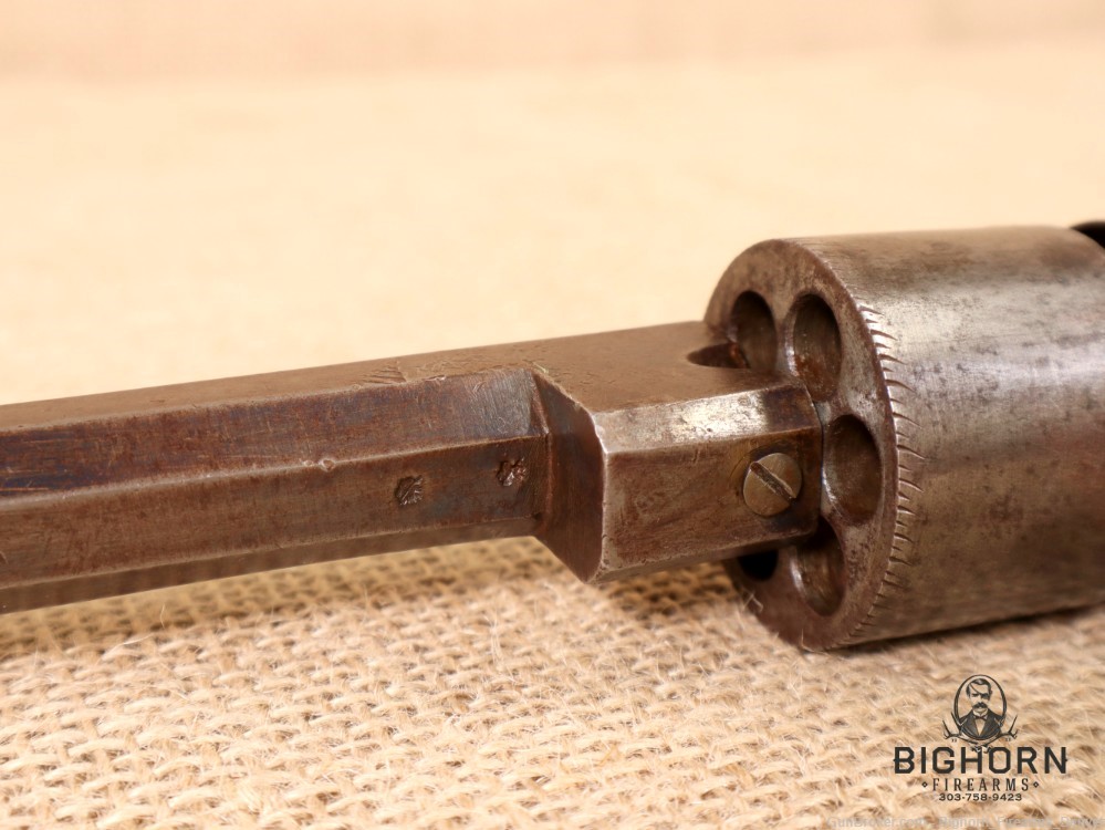 1800's Antique British Transitional 6-Shot Revolver 5.5" .36 Cal.-img-25