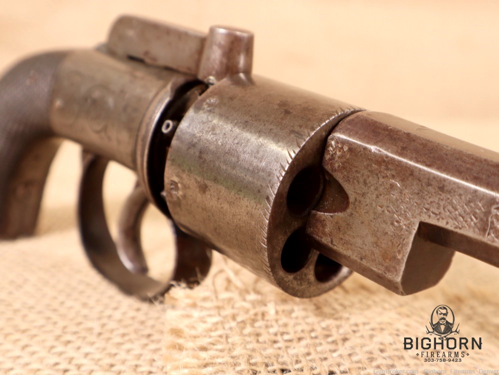 1800's Antique British Transitional 6-Shot Revolver 5.5" .36 Cal.-img-18