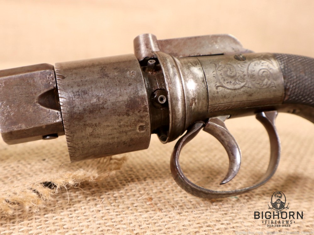 1800's Antique British Transitional 6-Shot Revolver 5.5" .36 Cal.-img-10