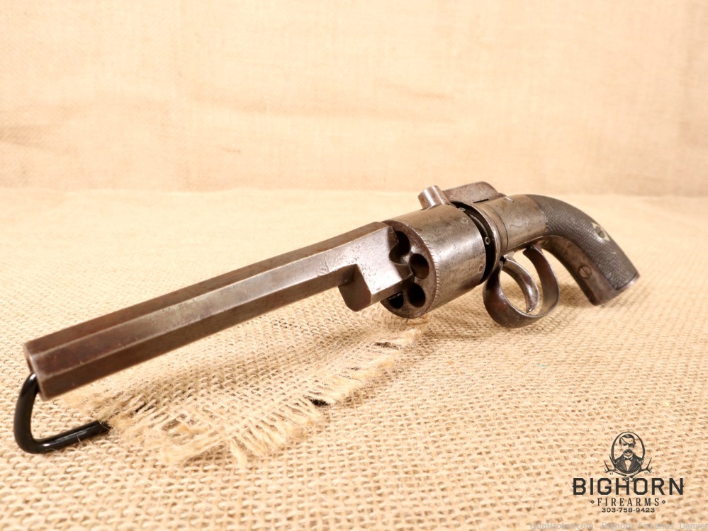 1800's Antique British Transitional 6-Shot Revolver 5.5" .36 Cal.-img-8