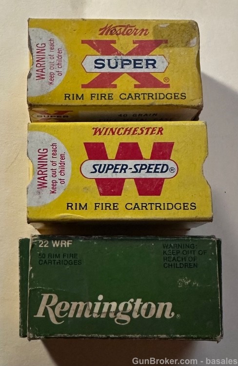 Lot of 3 Vintage 22 Magnum Ammunition Winchester, Western, Remington-img-0