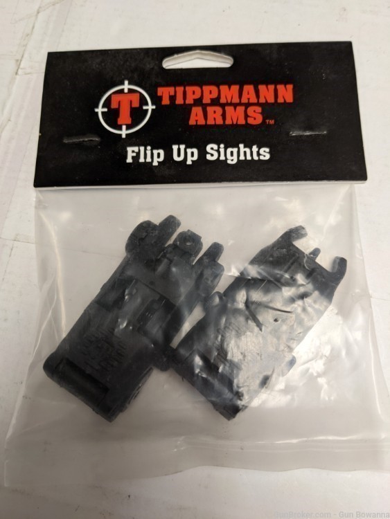Tippmann Arms Flip up/Fold down AR15 Rifle Sights BUIS Front/Rear set FREE-img-1