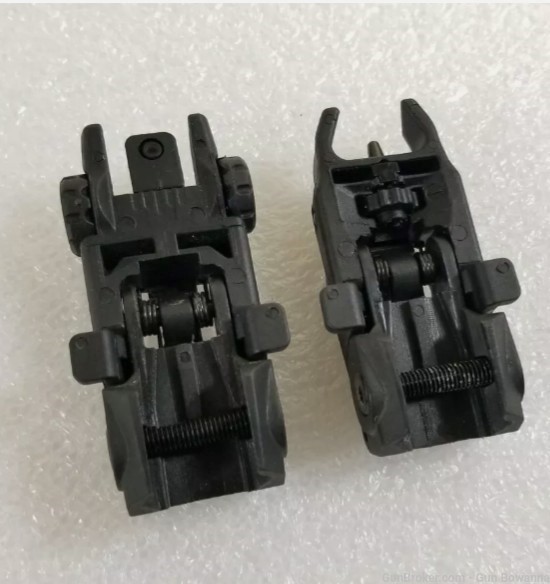 Tippmann Arms Flip up/Fold down AR15 Rifle Sights BUIS Front/Rear set FREE-img-0