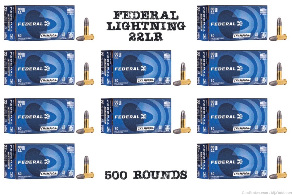 Federal Champion Target .22 LR 40 gr SLD Rimfire Ammunition 500rds-img-0