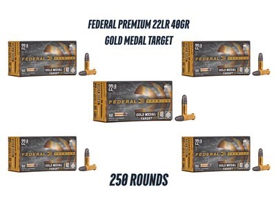 Federal Premium Gold Medal Rimfire Ammunition .22 LR 40 gr SLD 1080 fps 