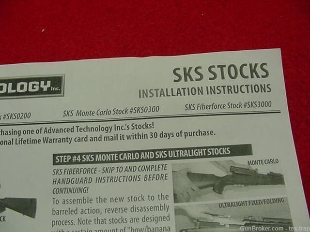 Advanced Tech- SKS- Fixed/Folder Black Synthetic Stock - New ! -img-2