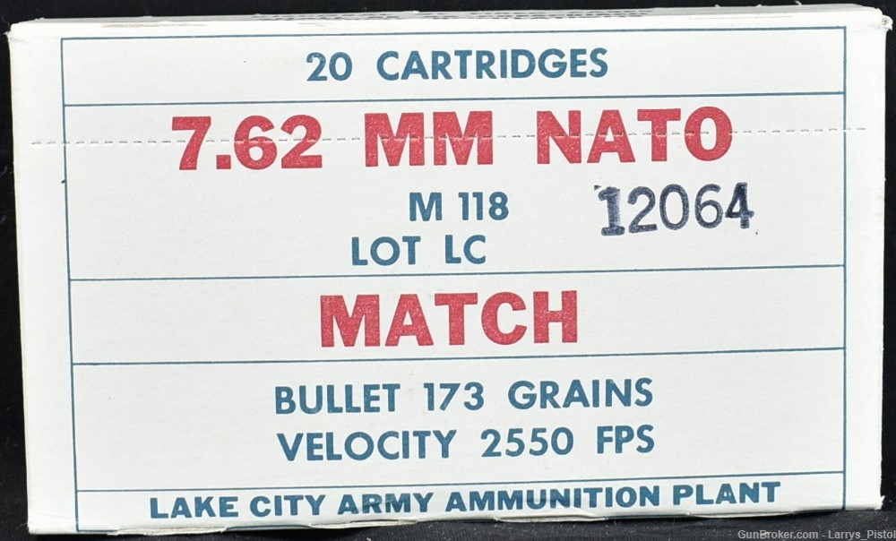 20 RDS Lake City AAP 7.62 NATO Match Mfr 1966-img-1
