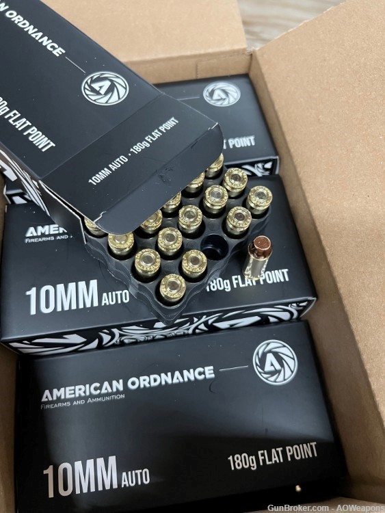 American Ordnance 500 Round 10mm 180g Flat Point Bulk Pack-img-1