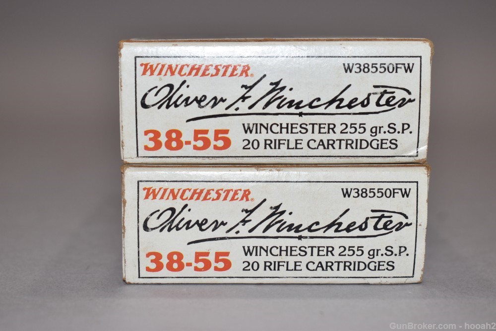 2 Boxes 40 Rds Oliver Winchester 38-55 255 G SP Collectible Ammunition-img-1