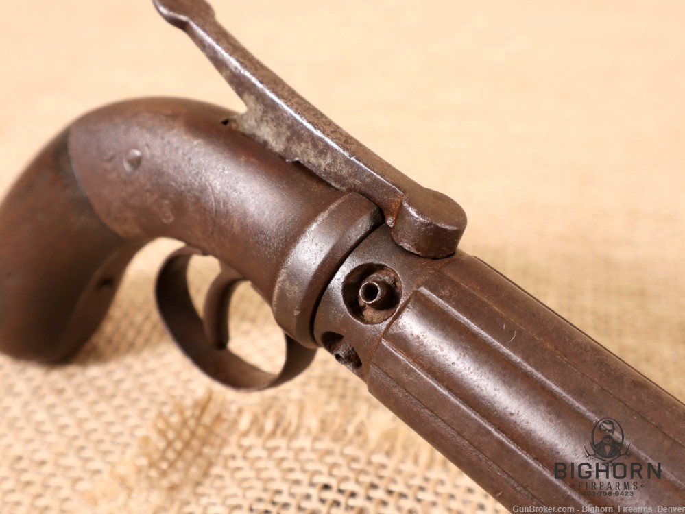 1800's Stocking and Co., Worchester, Single Action 6rd. Pepper Box Revolver-img-25