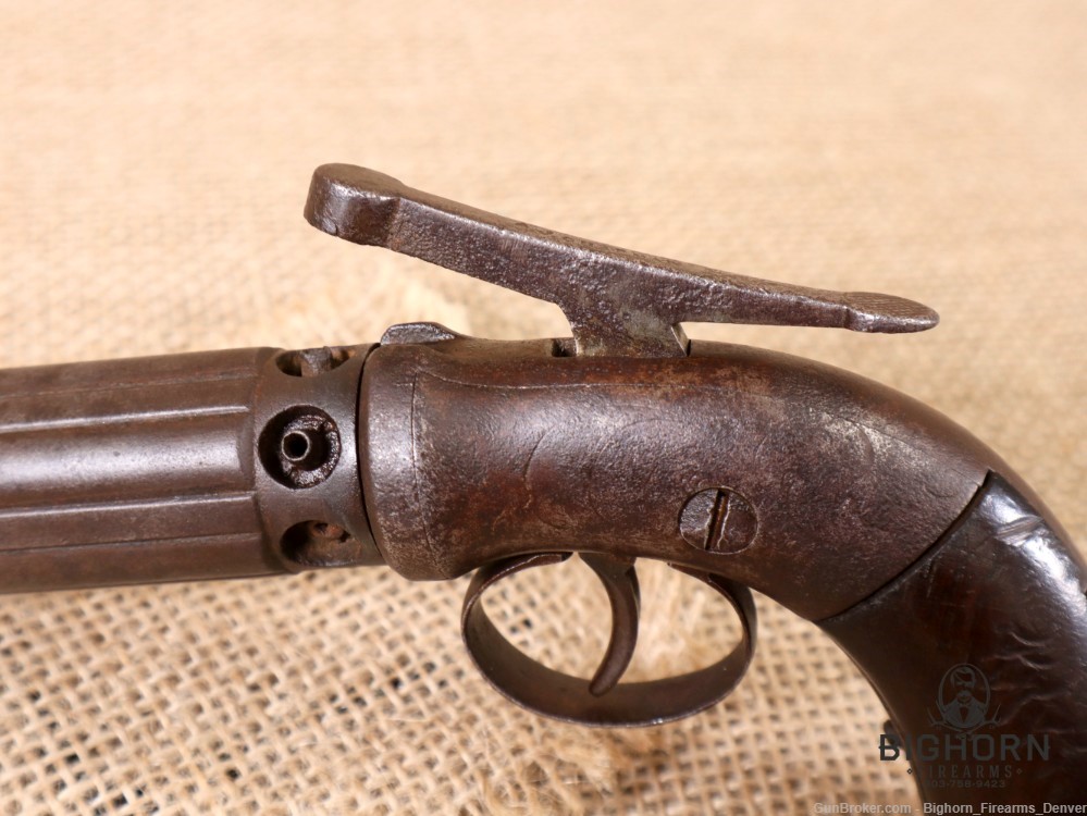 1800's Stocking and Co., Worchester, Single Action 6rd. Pepper Box Revolver-img-22