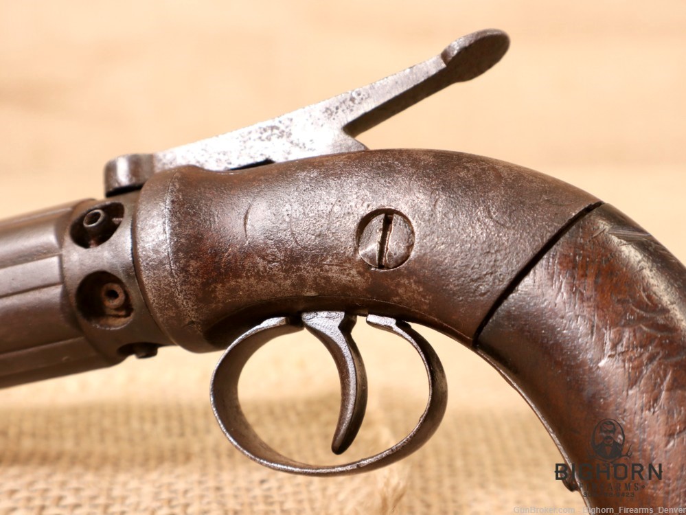 1800's Stocking and Co., Worchester, Single Action 6rd. Pepper Box Revolver-img-23