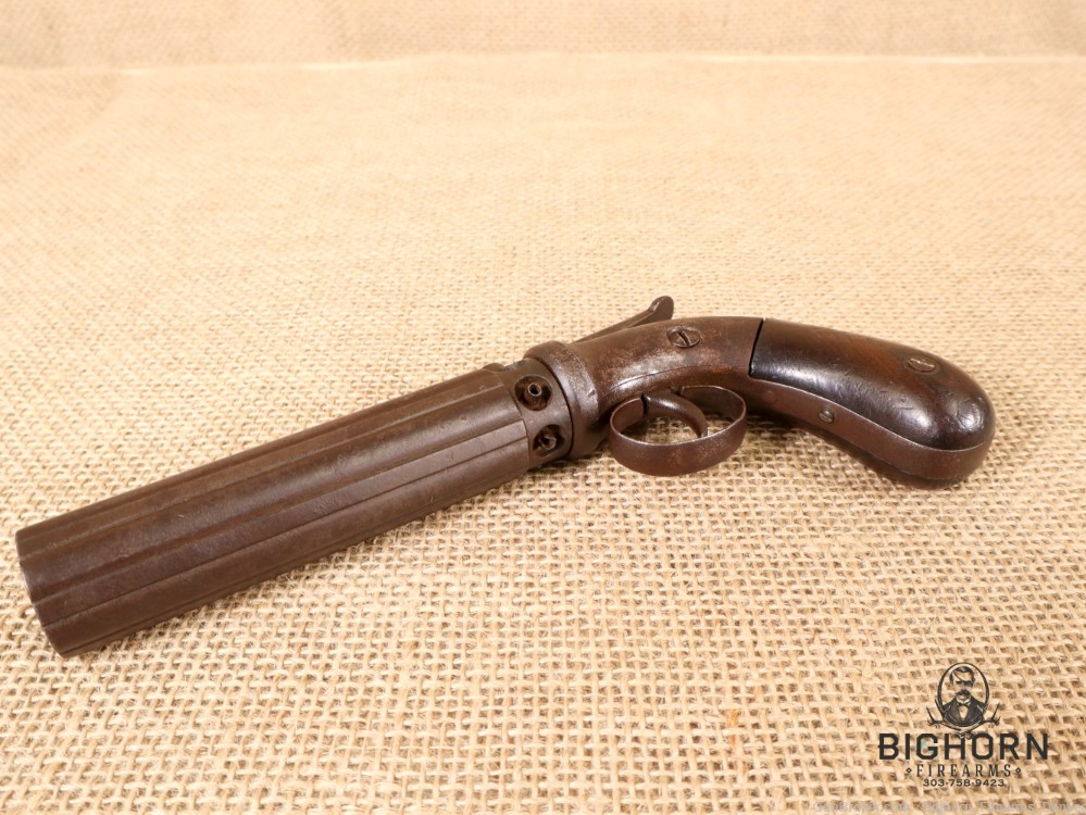 1800's Stocking and Co., Worchester, Single Action 6rd. Pepper Box Revolver-img-17