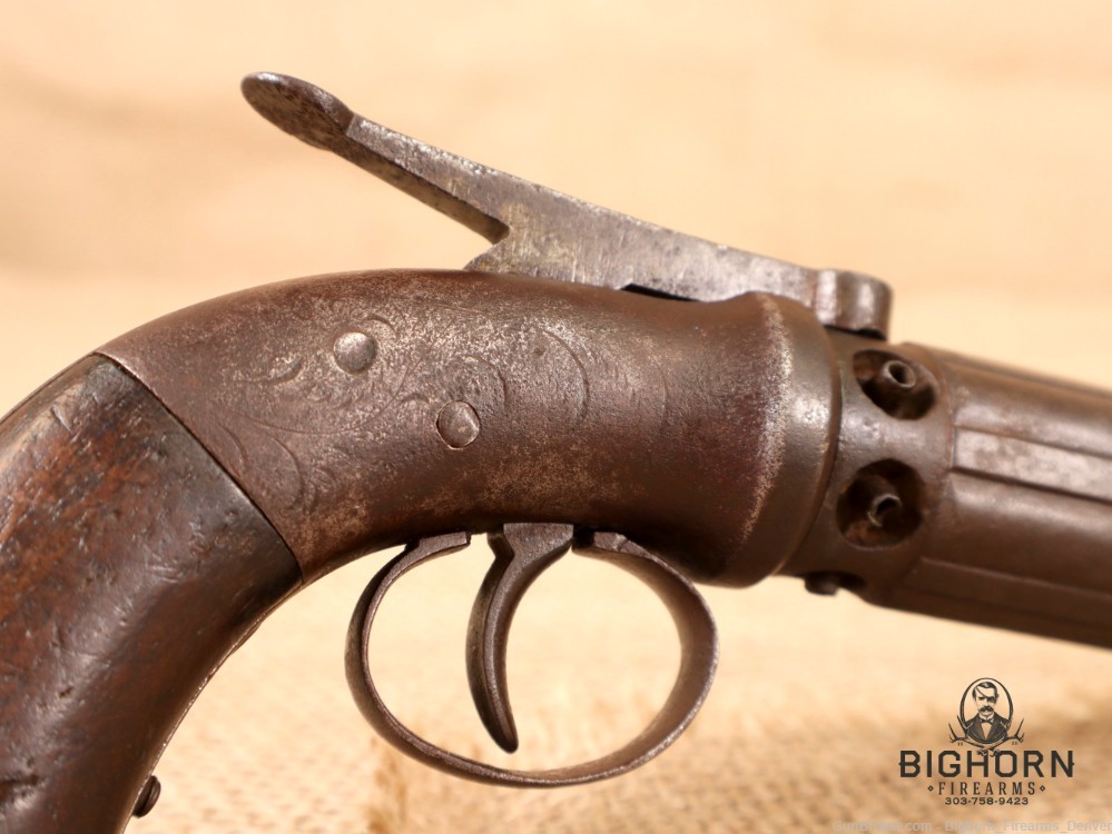 1800's Stocking and Co., Worchester, Single Action 6rd. Pepper Box Revolver-img-24