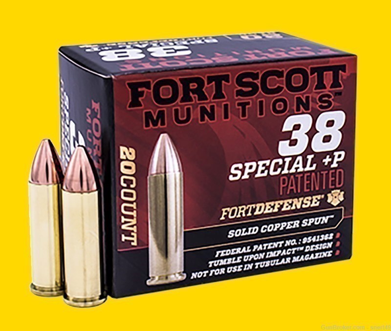 Fort Scott 38 Spec+P 81 gr Solid Copper Tumble Upon Impact DEFENSE 20 RdBox-img-0